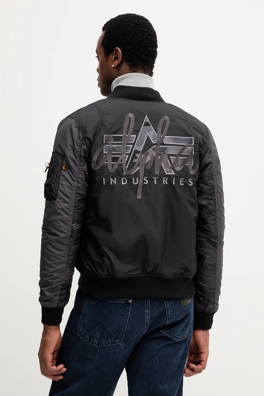 Μπουφάν bomber Alpha Industries χρώμα: μαύρο, 258120.03 φωτογραφία
