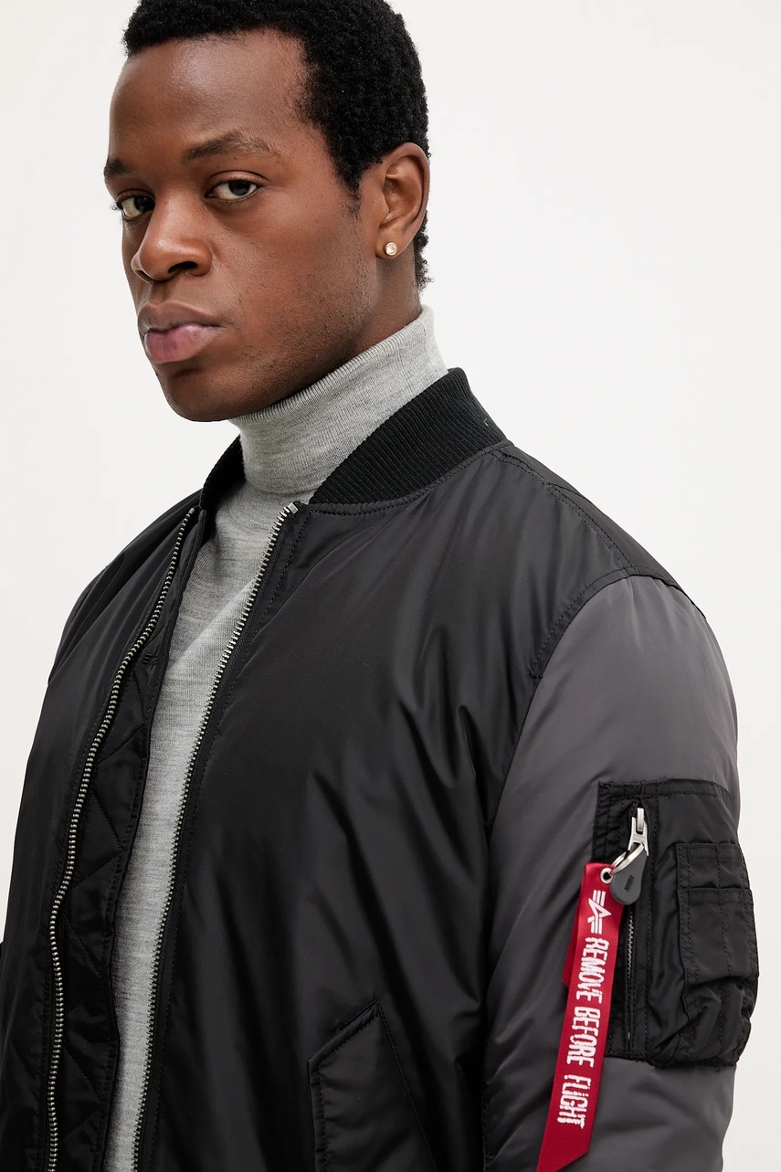 Μπουφάν bomber Alpha Industries χρώμα: μαύρο, 258120.03 φωτογραφία