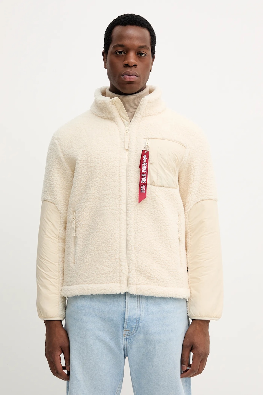 Alpha Industries bluză culoarea bej, uni, 148118.16