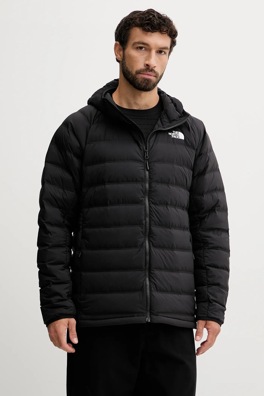 Levně Péřová sportovní bunda The North Face Abseil černá barva, přechodná, NF0A8E36JK31