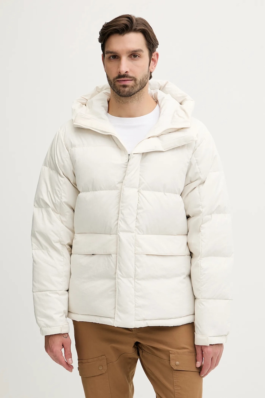 The North Face geacă de puf HMLYN culoarea bej, de iarnă, oversize, NF0A8EBHQLI1