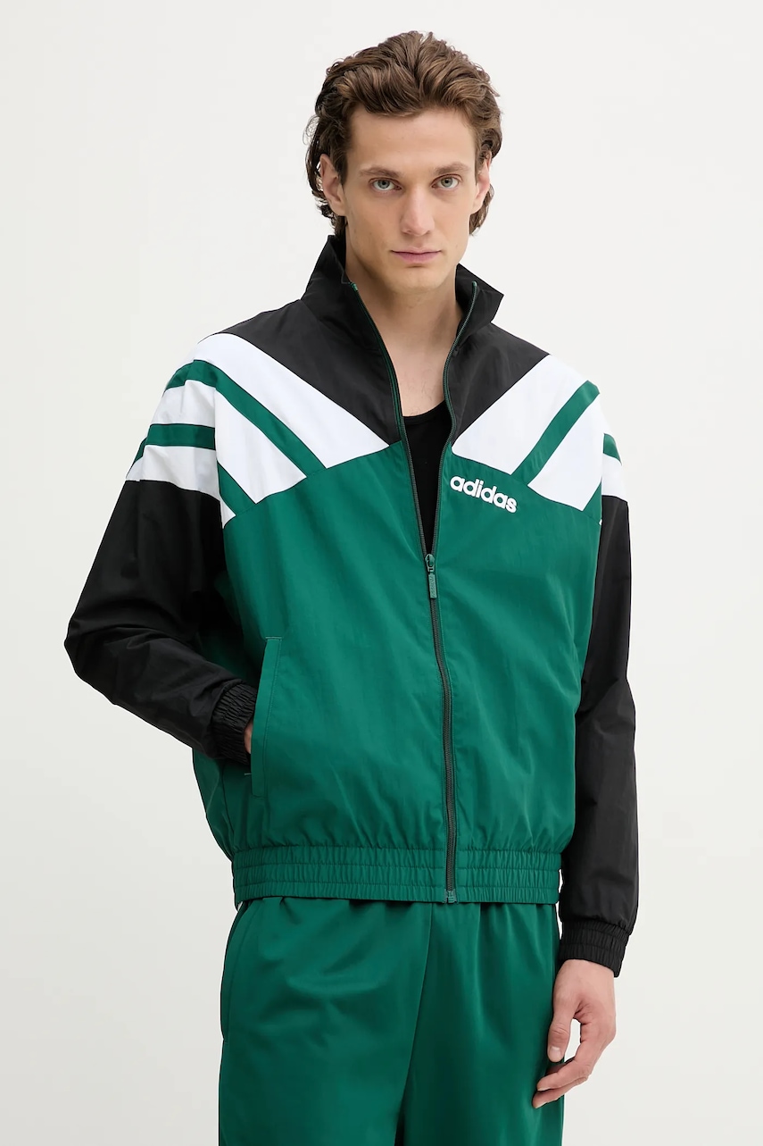 adidas Originals geacă Track Top culoarea verde, de tranziție, JX3053
