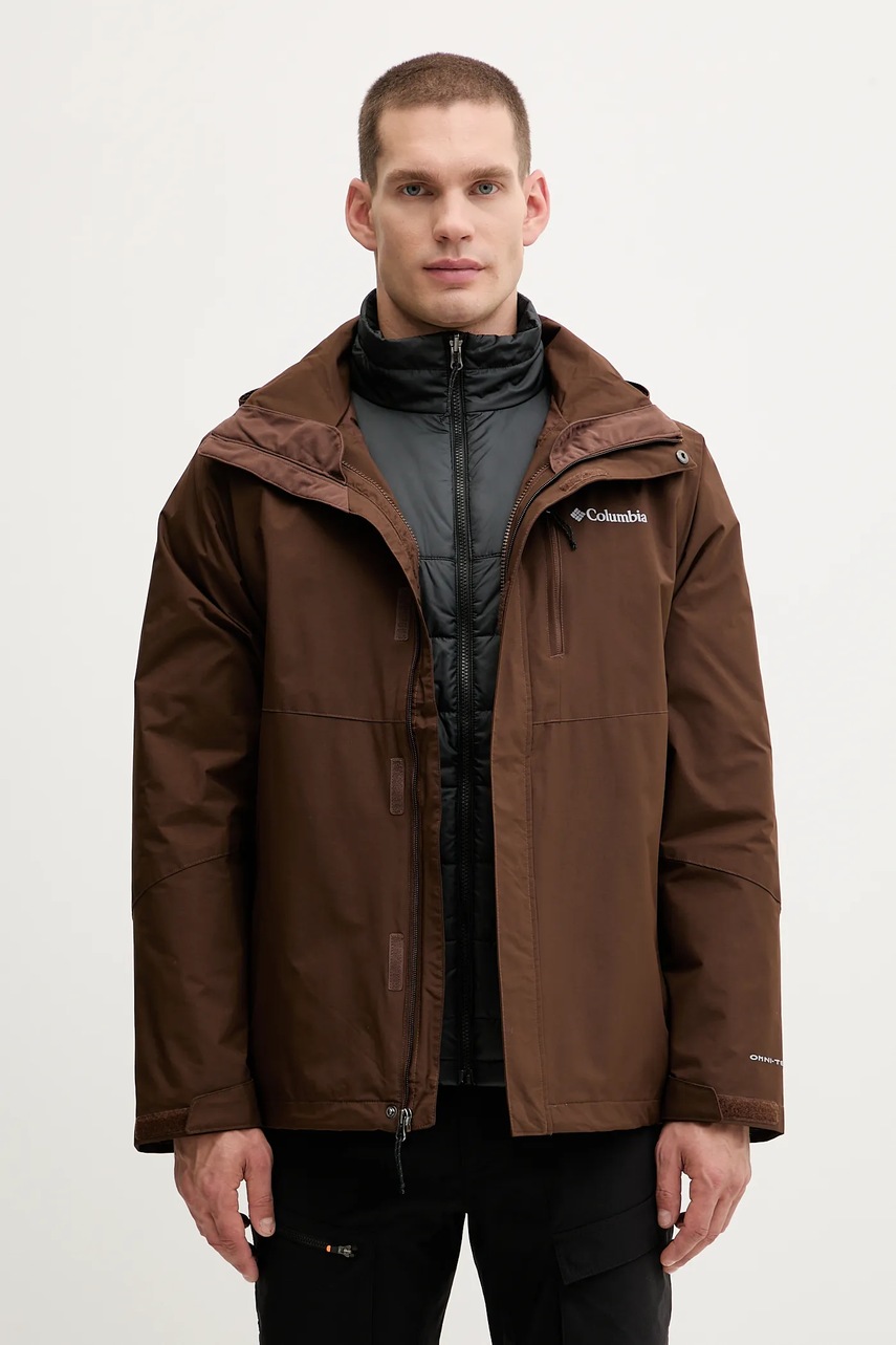 Levně Outdoorová bunda Columbia Element Blocker hnědá barva, 2090122