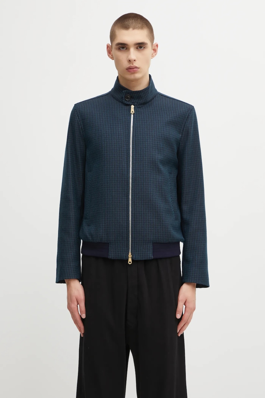 Paul Smith jachetă din amestec de lână culoarea bleumarin, de tranziție, M1R-603Z-T02808