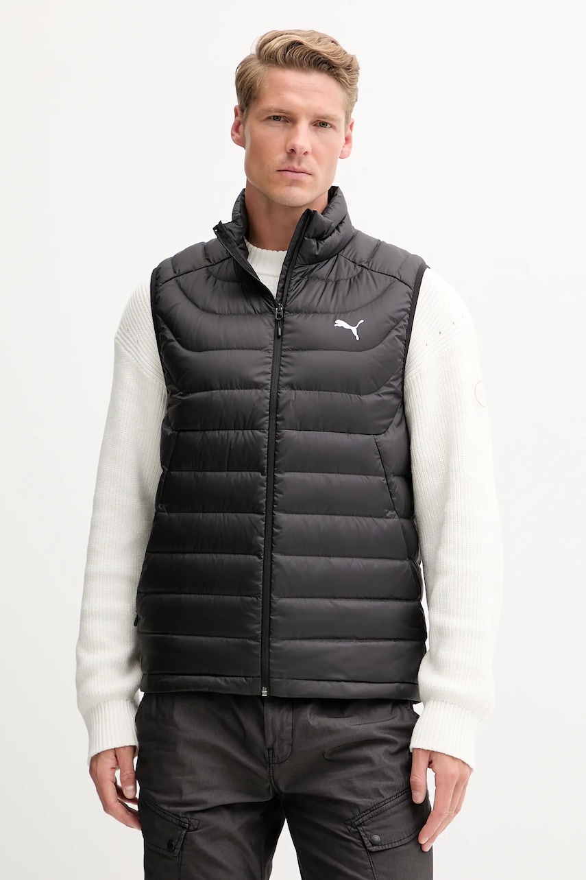 Puma vestă de puf culoarea negru, de tranziție, 685213