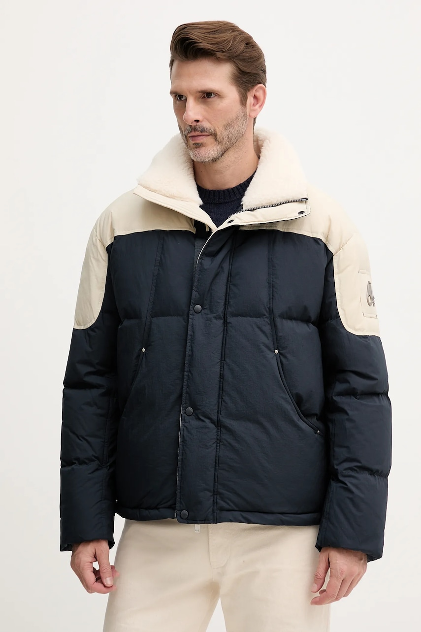 MOOSE KNUCKLES geacă de puf EVEREST culoarea bleumarin, de iarnă, M35MJ107