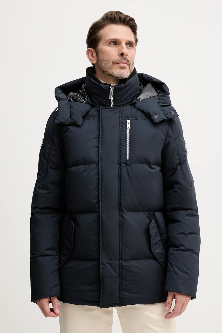 MOOSE KNUCKLES geacă de puf EVEREST culoarea bleumarin, de iarnă, M35MJ146