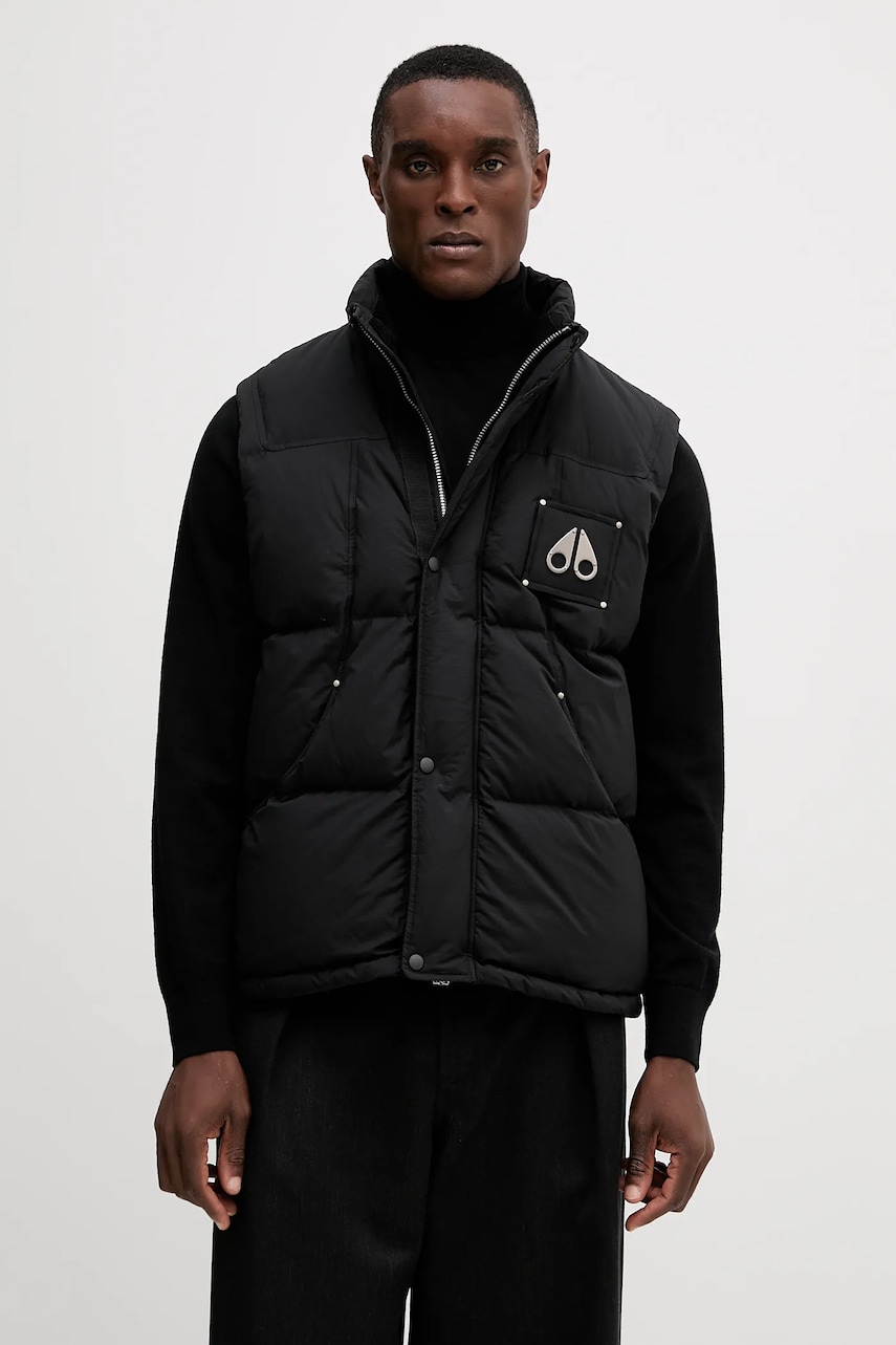 MOOSE KNUCKLES vestă de puf EVEREST culoarea negru, de iarnă, M35MV450