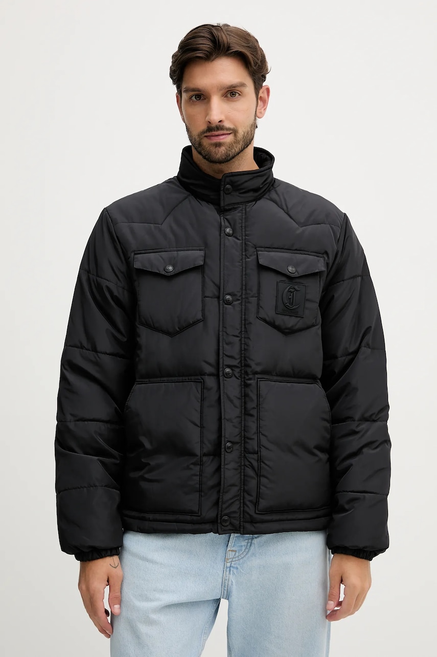 Just Cavalli geacă culoarea negru, de iarnă, 79OAS407 CQUD4