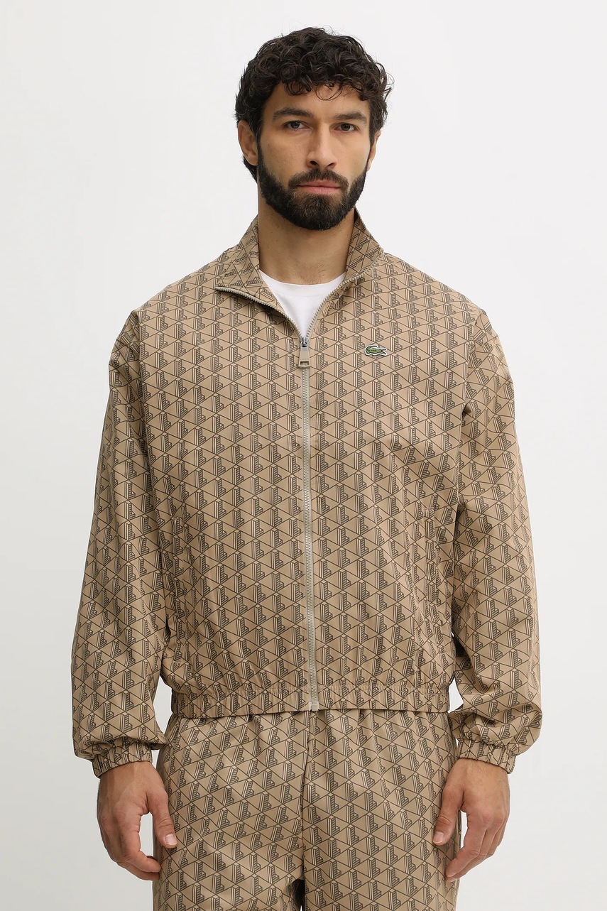 Lacoste geacă culoarea bej, de tranziție, BH8902