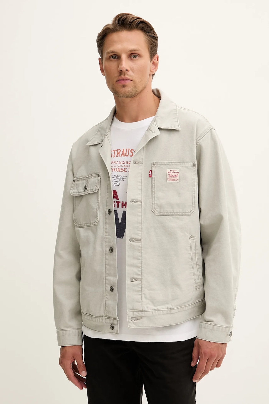 Levně Džínová bunda Levi's šedá barva, přechodná, oversize, A4820
