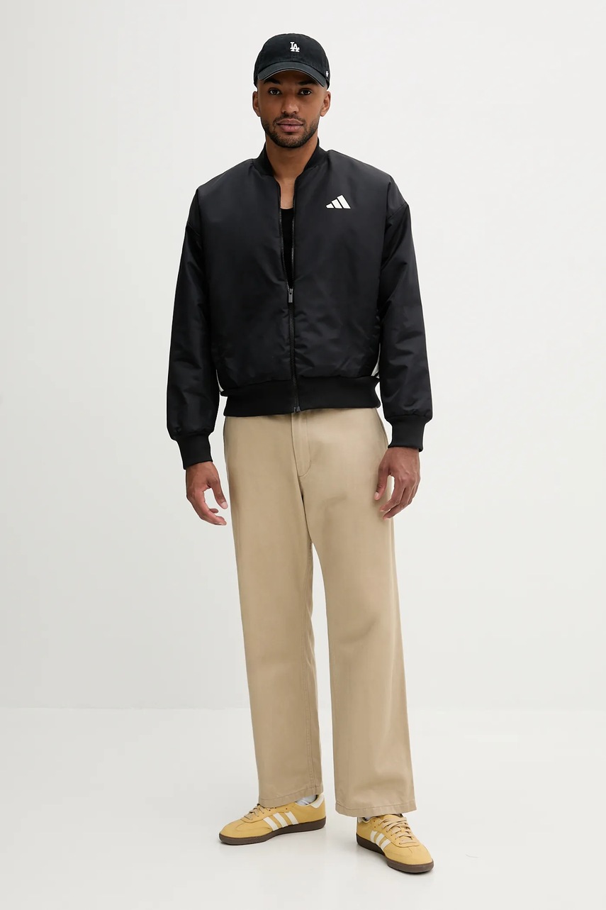 Куртка-бомбер adidas Stadium цвет чёрный зимняя oversize JN1825