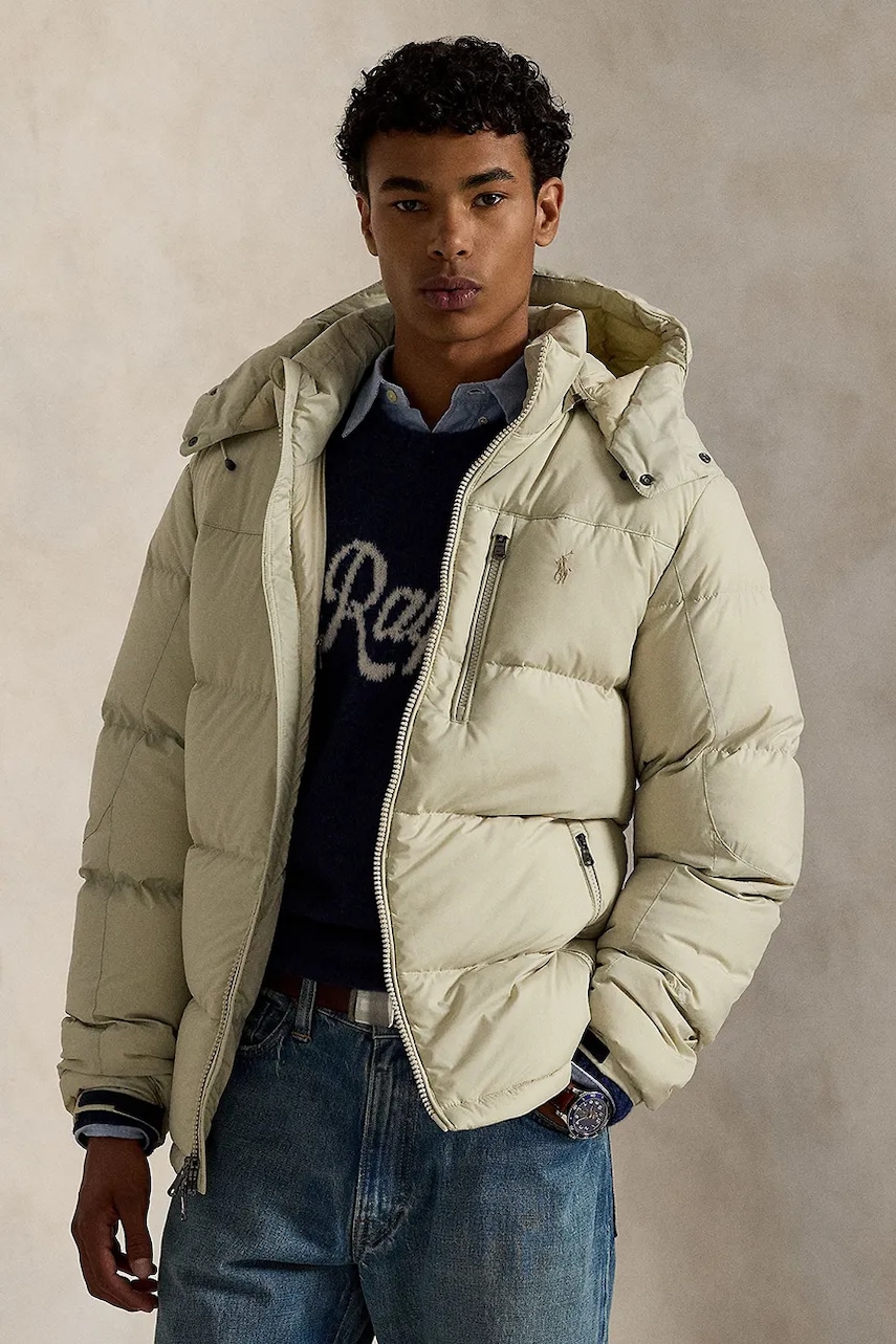 Levně Péřová bunda Polo Ralph Lauren béžová barva, zimní, 710968278
