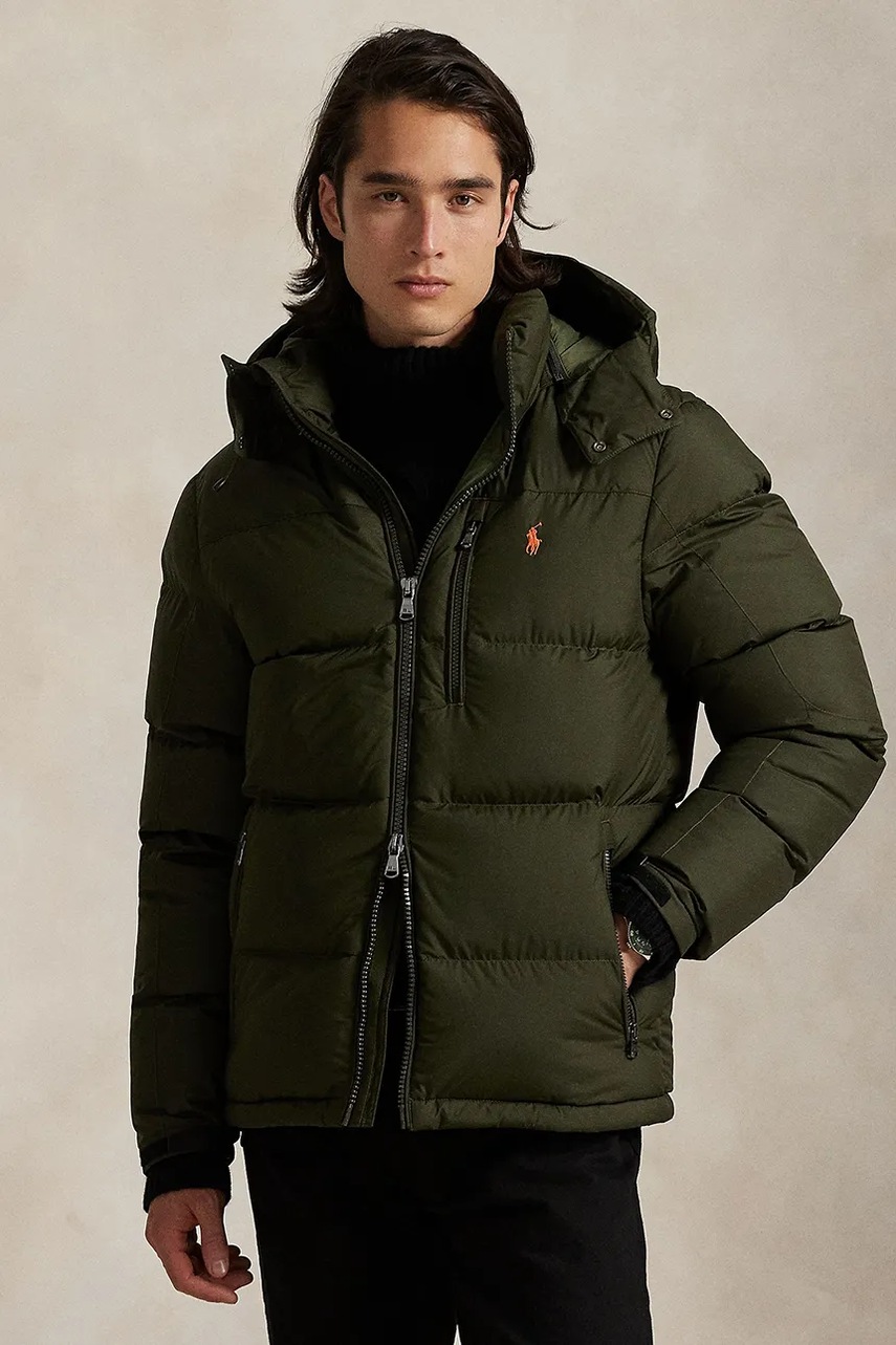 Levně Péřová bunda Polo Ralph Lauren hnědá barva, zimní, 710968278