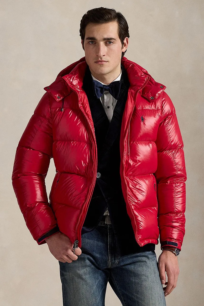 Levně Bunda Polo Ralph Lauren vínová barva, zimní, 710968281