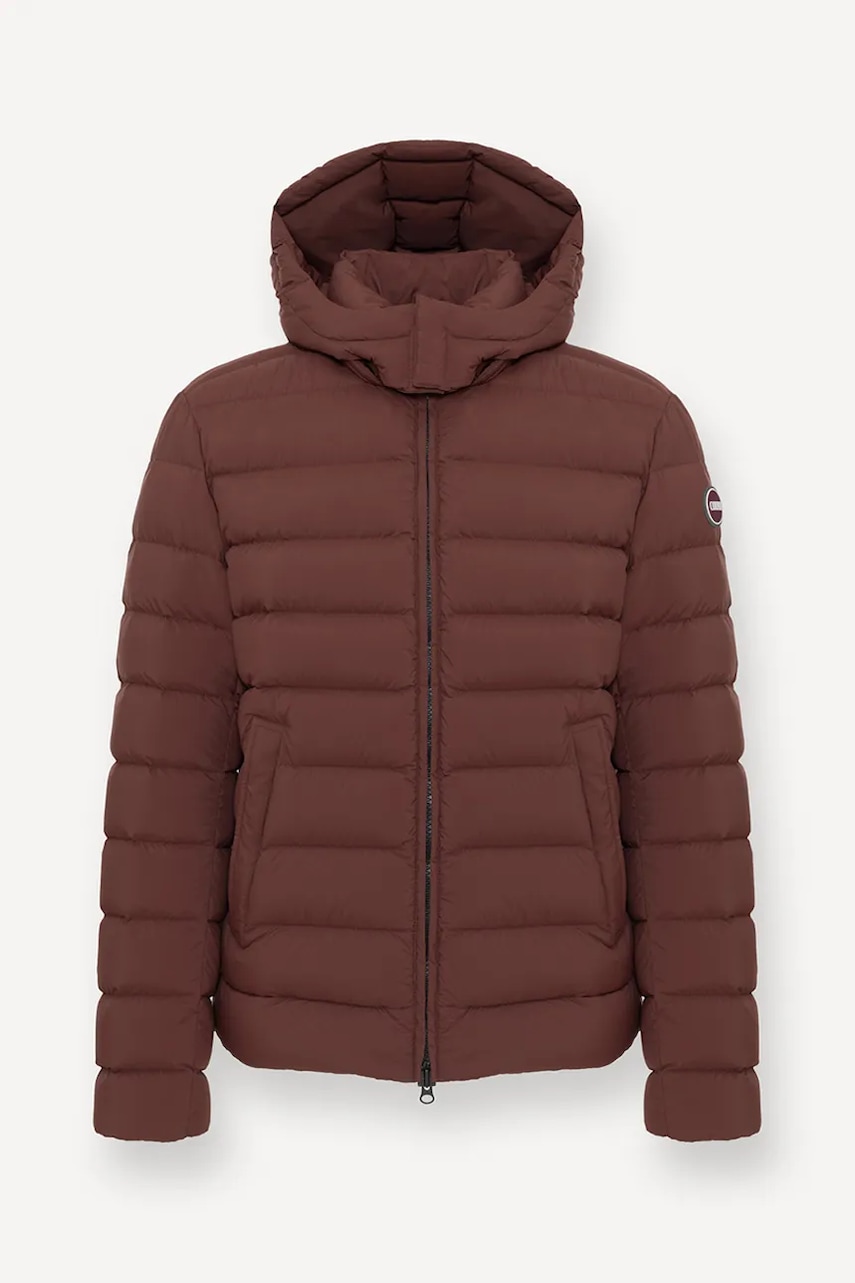 Péřová bunda Colmar hnědá barva, přechodná, 1252.4ZP