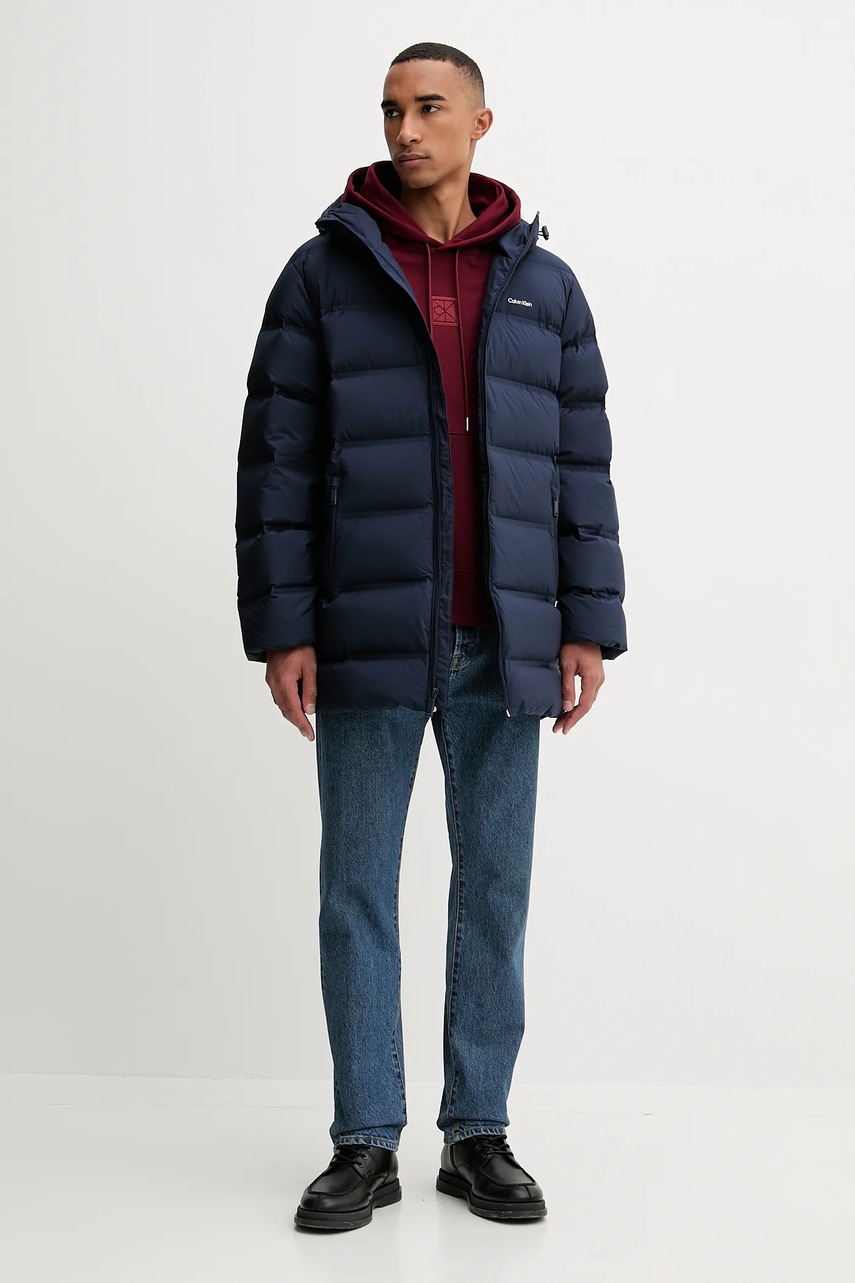 Пуховая куртка Calvin Klein цвет синий зимняя LV04LD516G