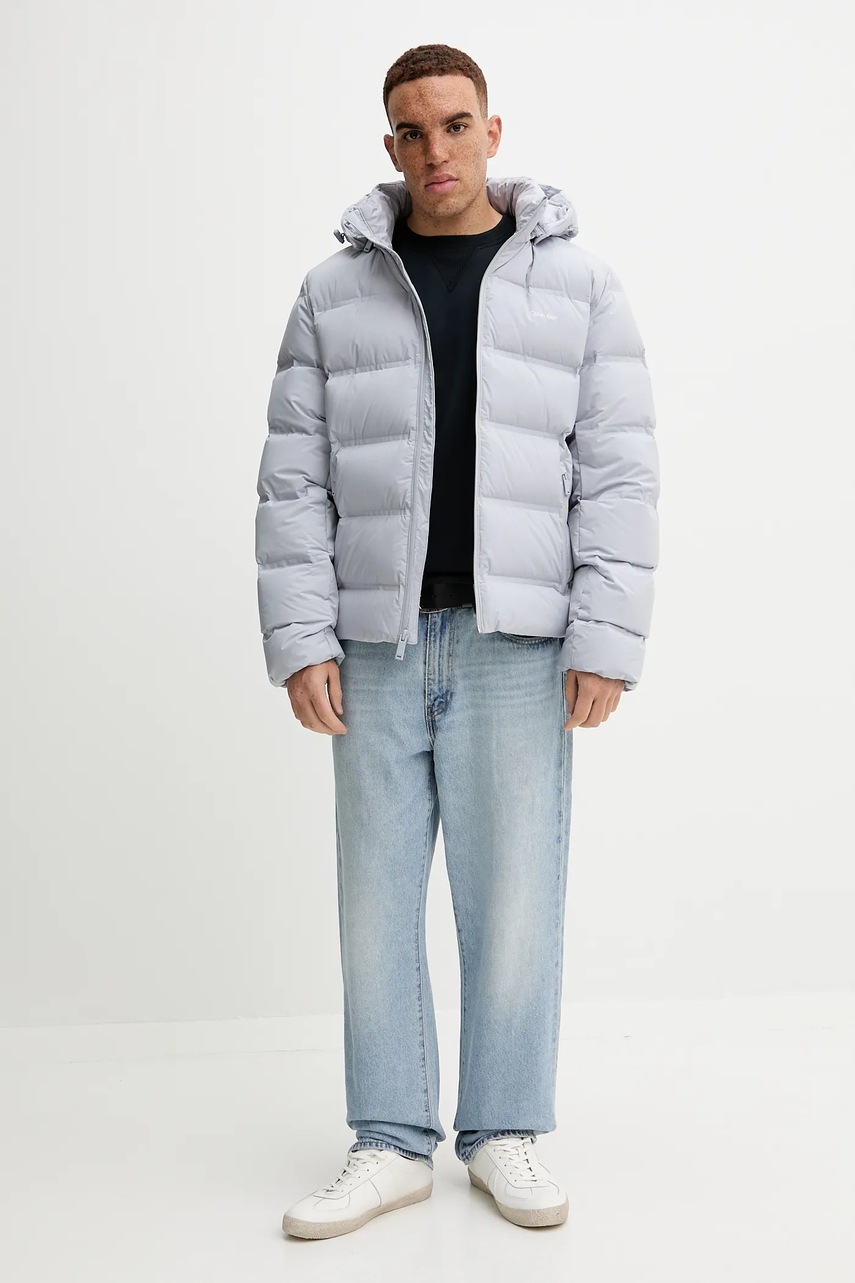 Пуховая куртка Calvin Klein цвет серый зимняя LV04LD517G
