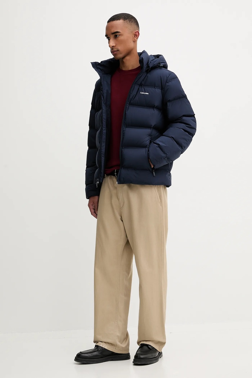 Пуховая куртка Calvin Klein цвет синий зимняя LV04LD517G