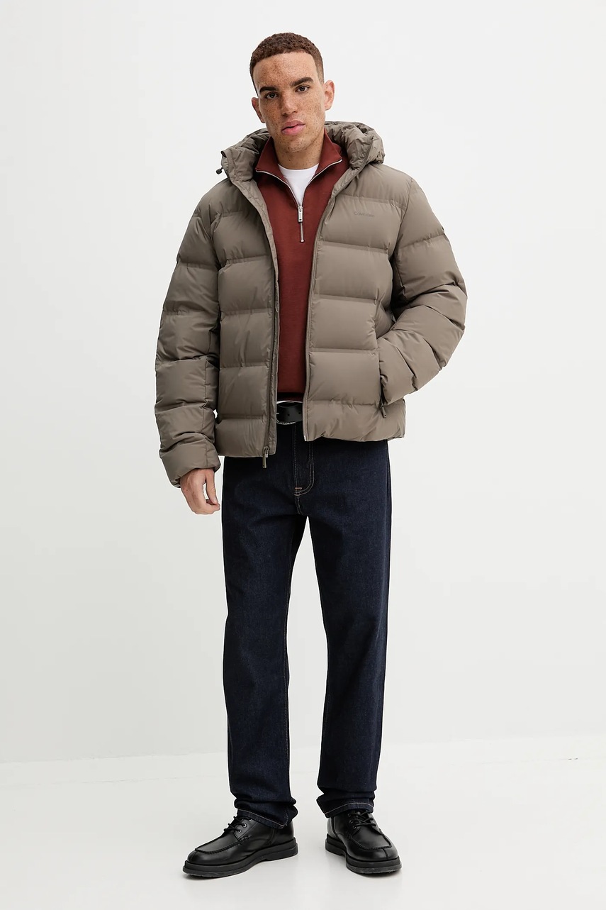 Пуховая куртка Calvin Klein цвет зелёный зимняя LV04LD517G