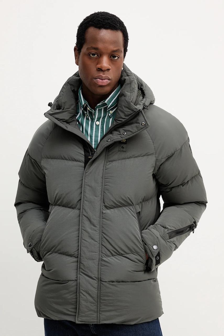 Blauer geacă CROWN culoarea verde, de iarnă, BLUC02151