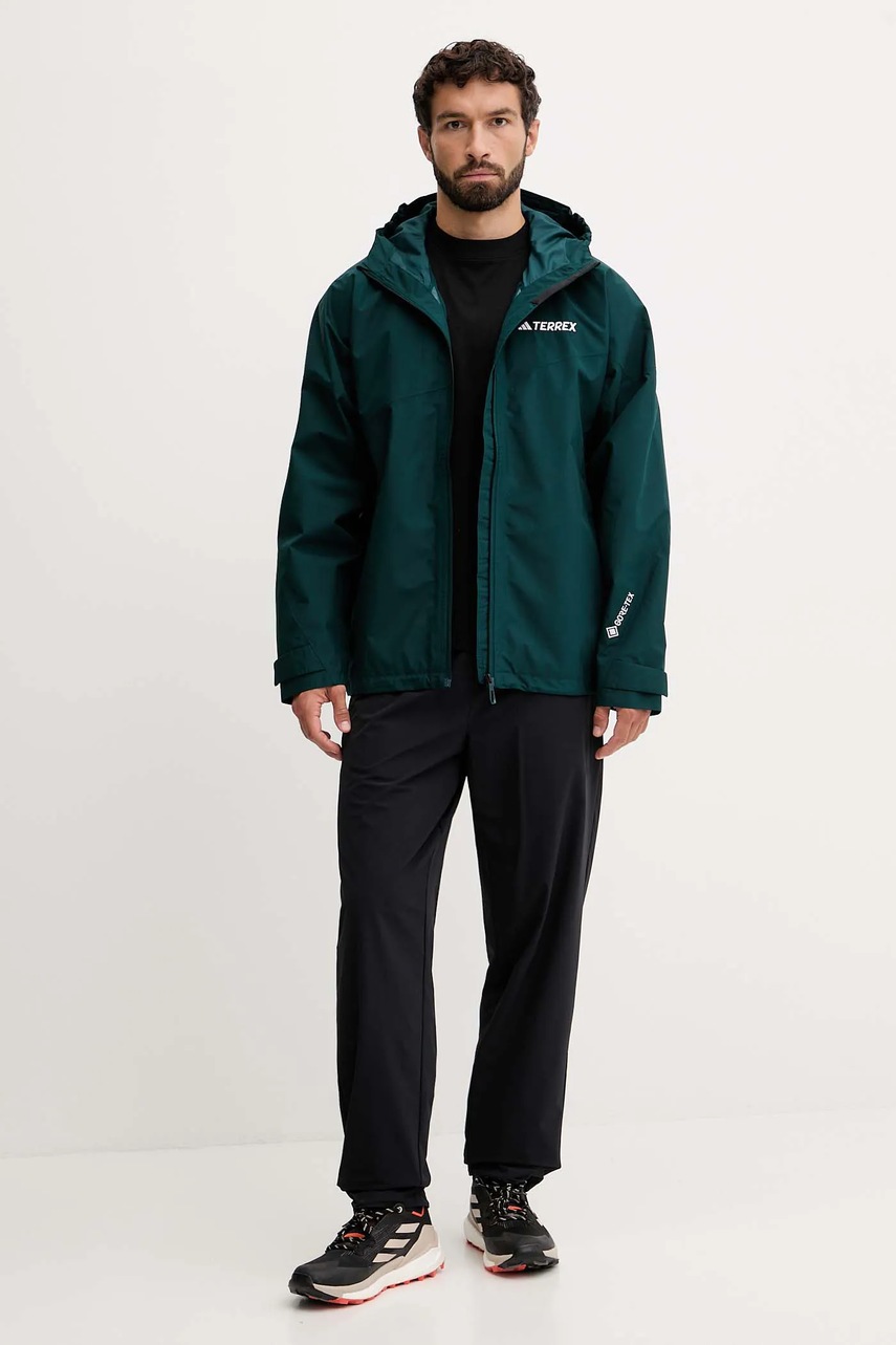 Дождевик adidas TERREX Xploric 2L Gore цвет зелёный демисезонная JL9748