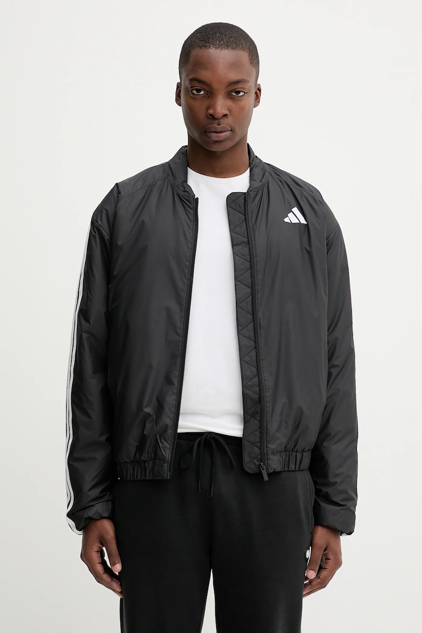 adidas geacă bomber Essentials culoarea negru, de iarnă, oversize, JV5172