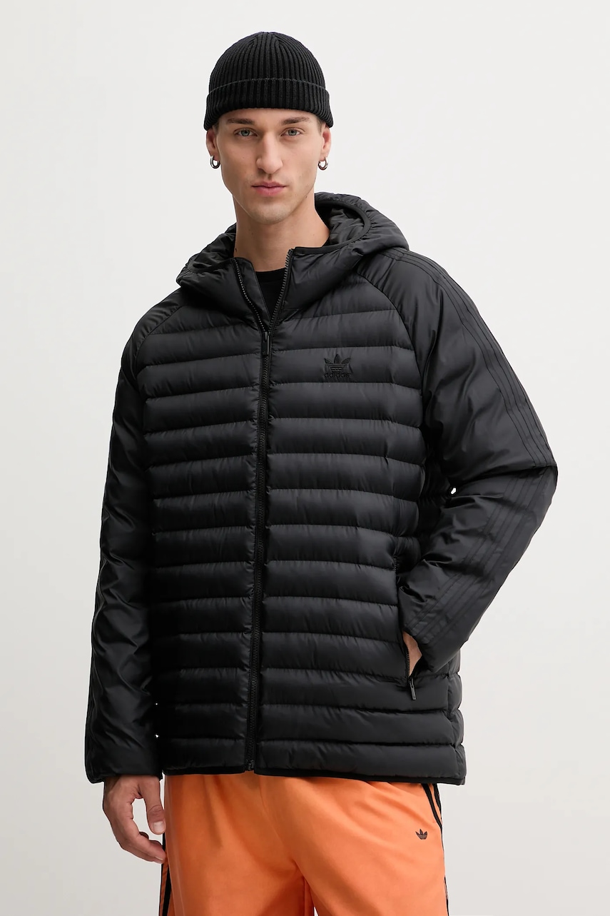 adidas Originals geacă Pad Hooded culoarea negru, de iarnă, JX4117