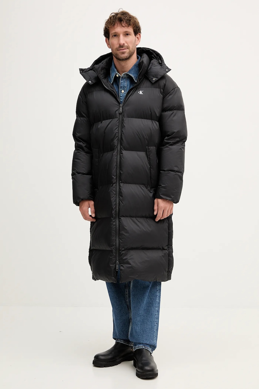Levně Bunda Calvin Klein Jeans černá barva, zimní, LV04RD518G