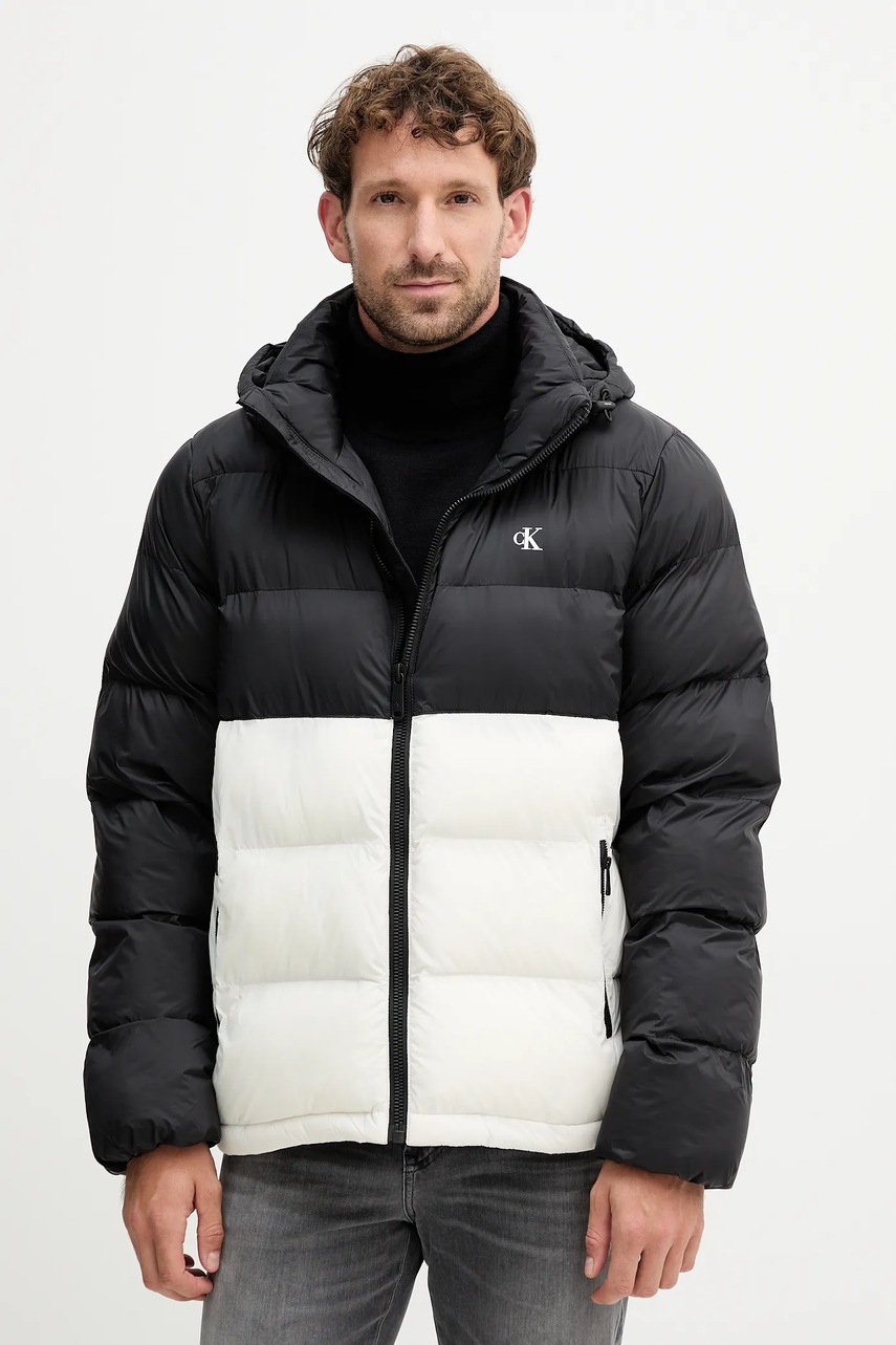 Levně Bunda Calvin Klein Jeans bílá barva, zimní, LV04RD527G