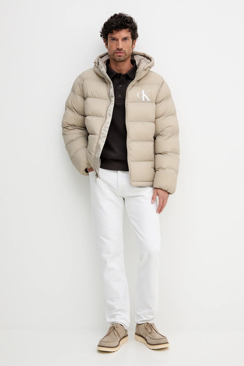Куртка Calvin Klein Jeans цвет бежевый зимняя LV04RD528G