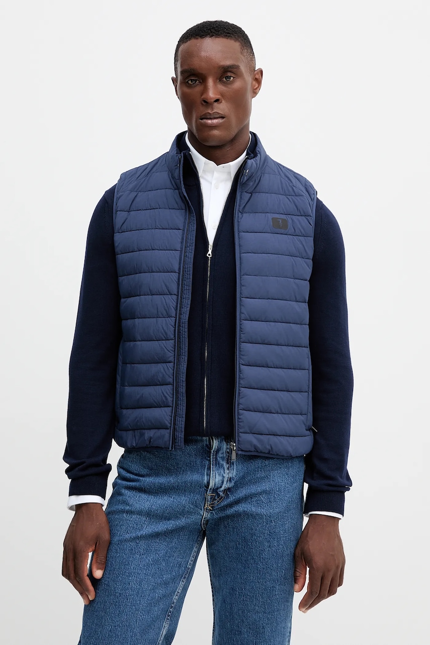 Trussardi vestă culoarea bleumarin, de tranziție, F006M000011N
