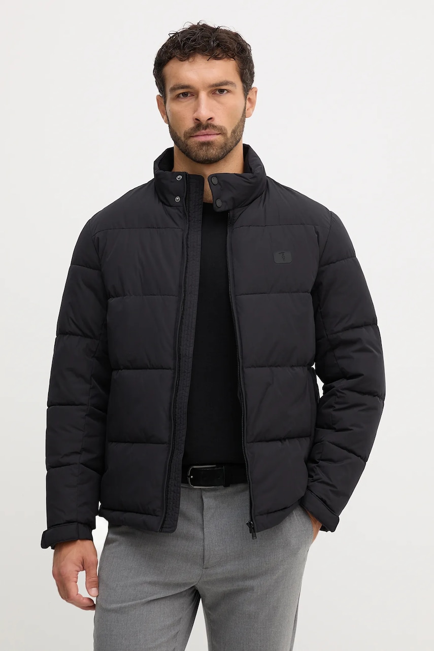 Trussardi geacă culoarea negru, de tranzitie, F007M000012N