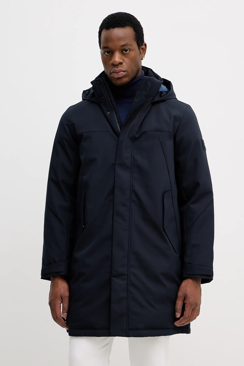 Bunda Tommy Hilfiger tmavomodrá barva, zimní, MW0MW41362