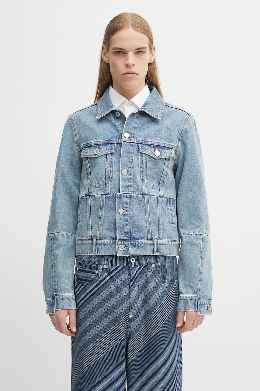 VETEMENTS geacă jeans Cut-Up Fitted Denim de tranziție, UH76DJ660LB3