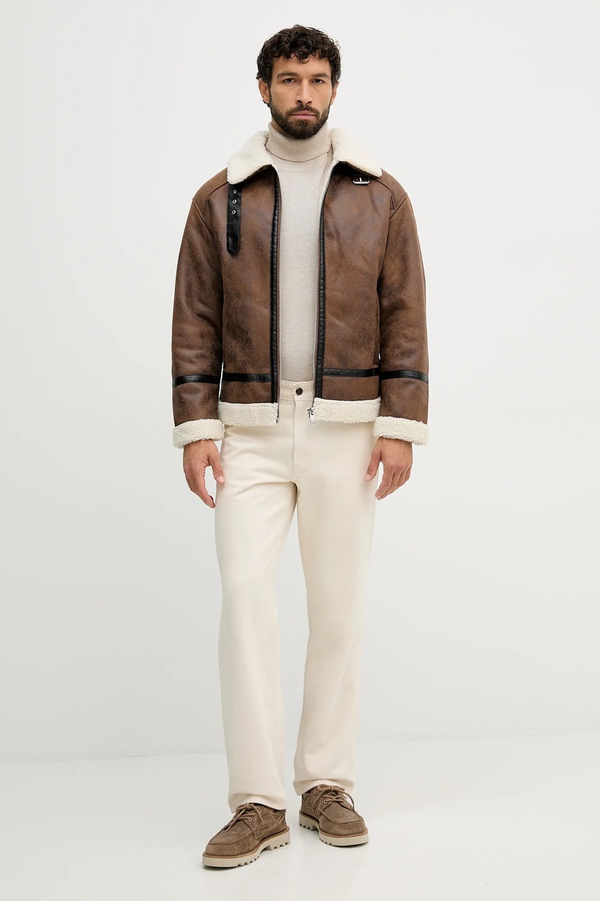 Куртка Lindbergh цвет коричневый демисезонная oversize 30-301124