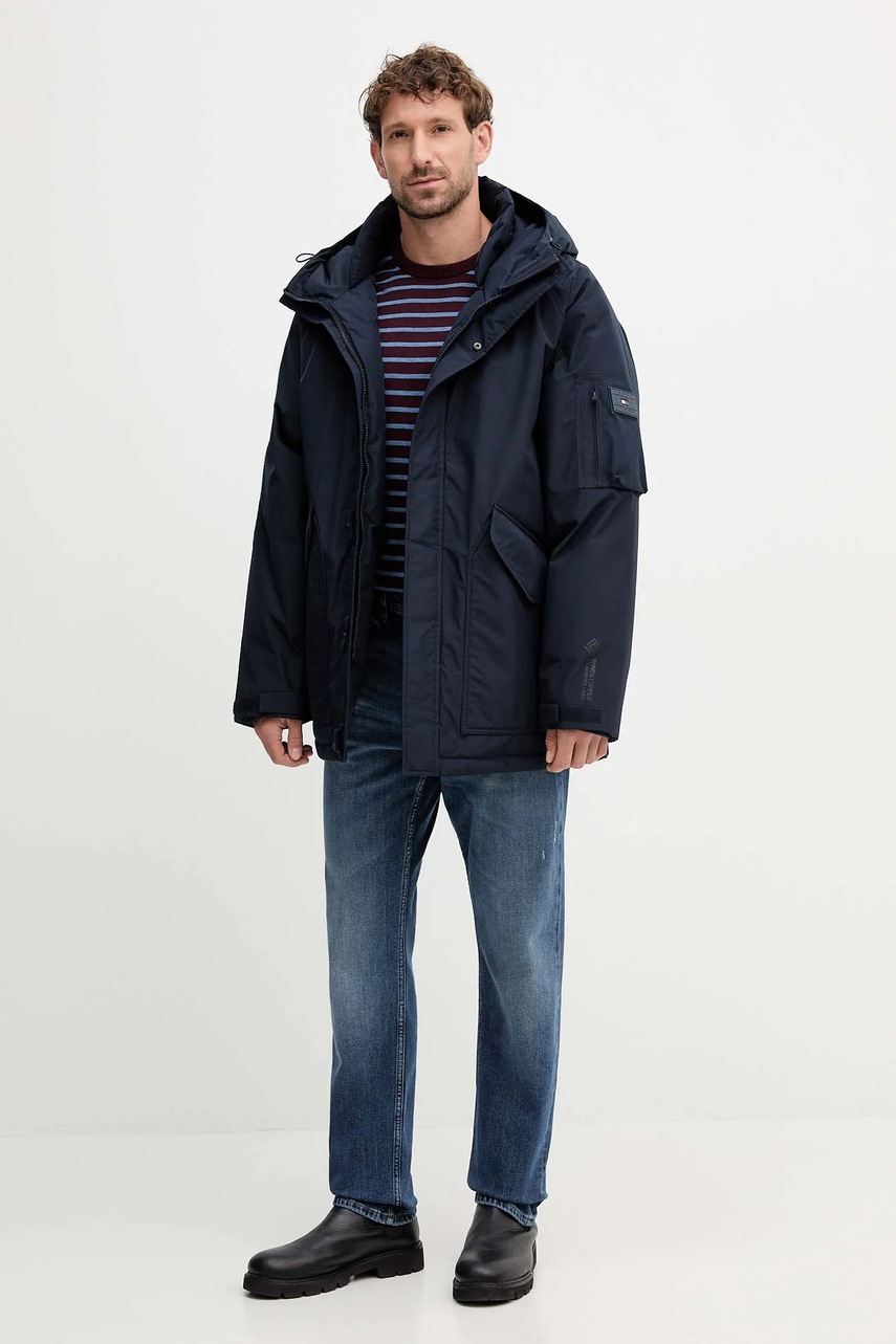 Пуховая куртка Tommy Hilfiger цвет синий зимняя MW0MW40627