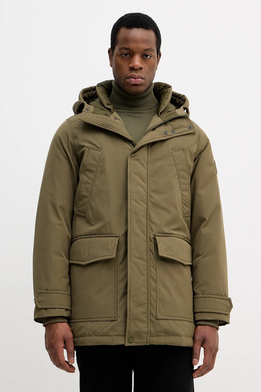 Levně Péřová bunda Tommy Hilfiger zelená barva, zimní, MW0MW40632