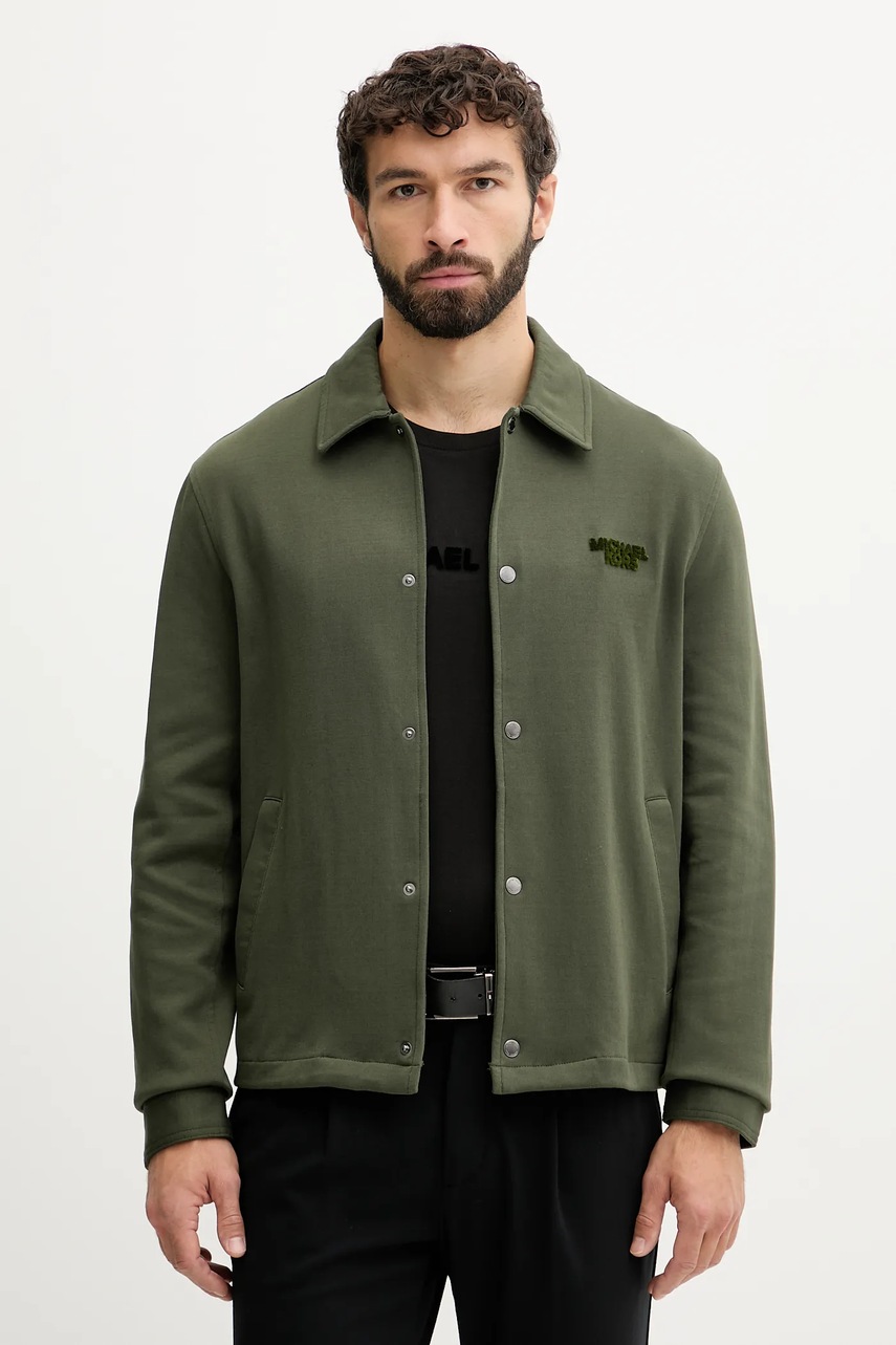 Michael Kors cămașă culoarea verde, cu guler clasic, regular, CF5528A5MF