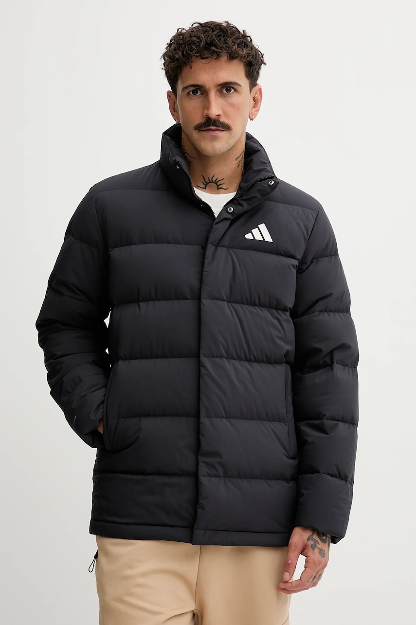 adidas geacă de puf Helionic culoarea negru, de iarnă, JN2092