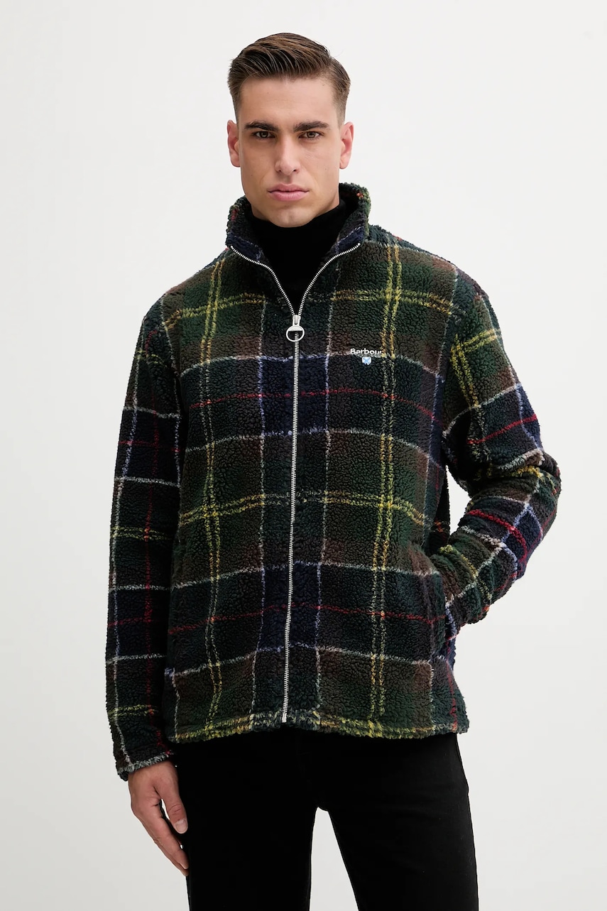 Barbour hanorac fleece culoarea verde, cu imprimeu, MFL0187