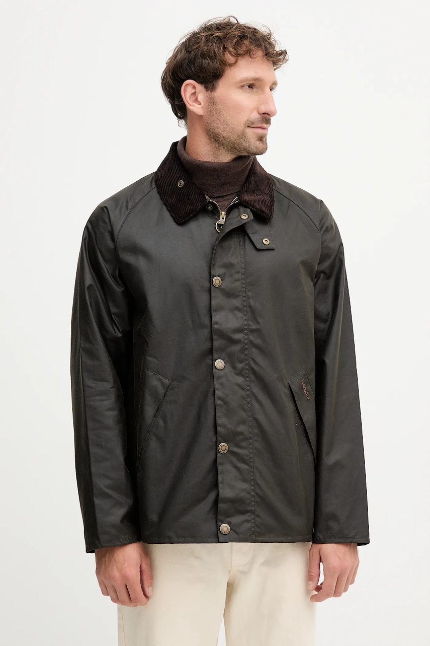 Levně Bavlněná bunda Barbour zelená barva, MWX2492