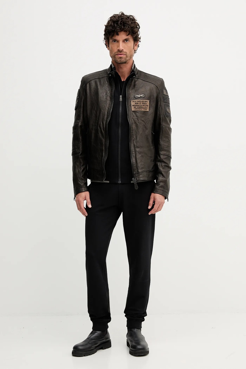 Кожаная куртка Aeronautica Militare цвет коричневый  PN0962U100839