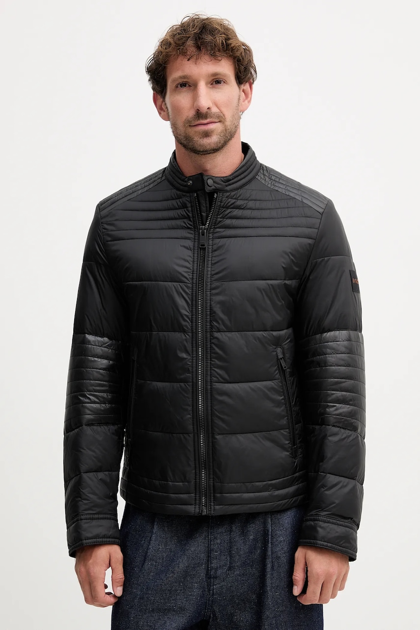 BOSS Orange geacă culoarea negru, de tranziție, 50543624 BOSS Orange geacă culoarea negru, de tranziție, 50543624