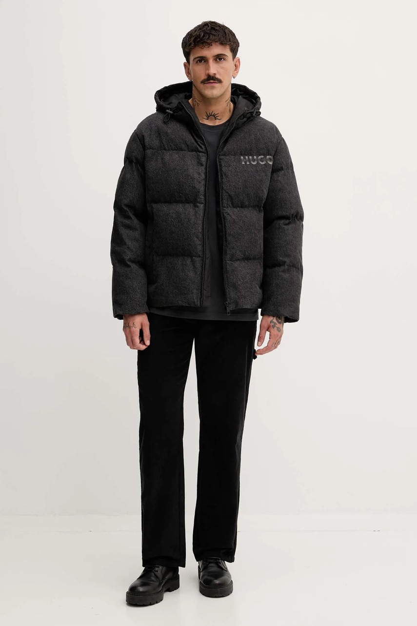 Джинсовая куртка Hugo Blue цвет чёрный зимняя 50546769