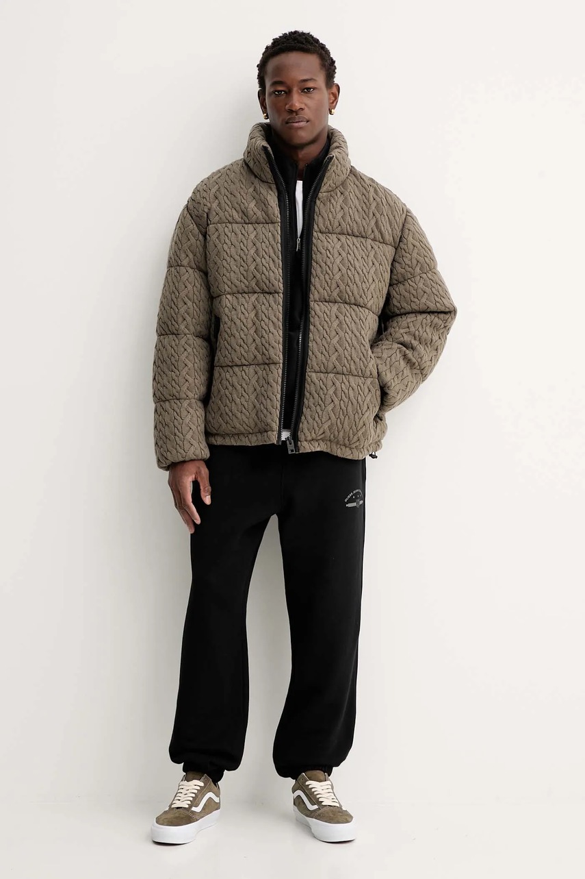 Куртка с добавлением шерсти HUGO цвет зелёный зимняя oversize 50546560