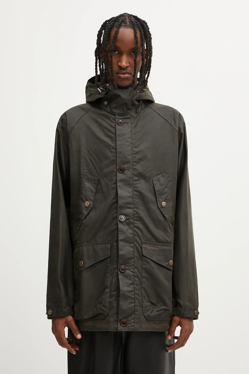Barbour geacă Re-Engineered Endurance Mountain Wax Parka culoarea verde, de tranziție, MWX2484OL71
