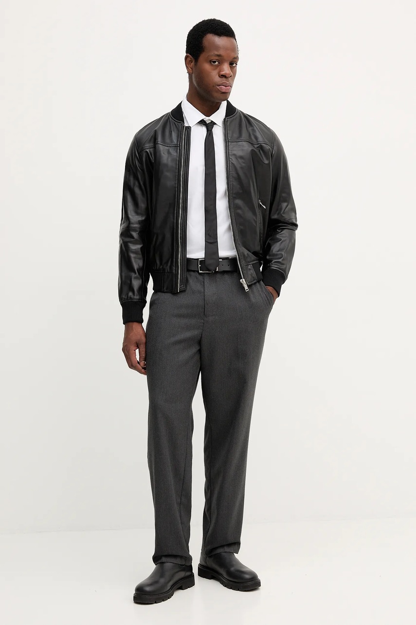 Кожаная куртка Liu Jo цвет чёрный демисезонная QXX058.P0407