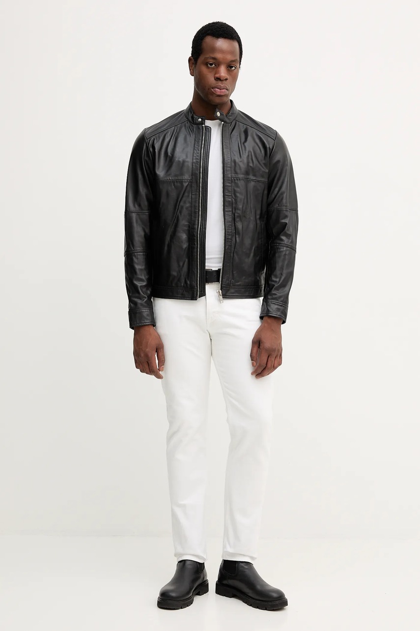 Кожаная куртка Liu Jo цвет чёрный демисезонная QXX059.P0407