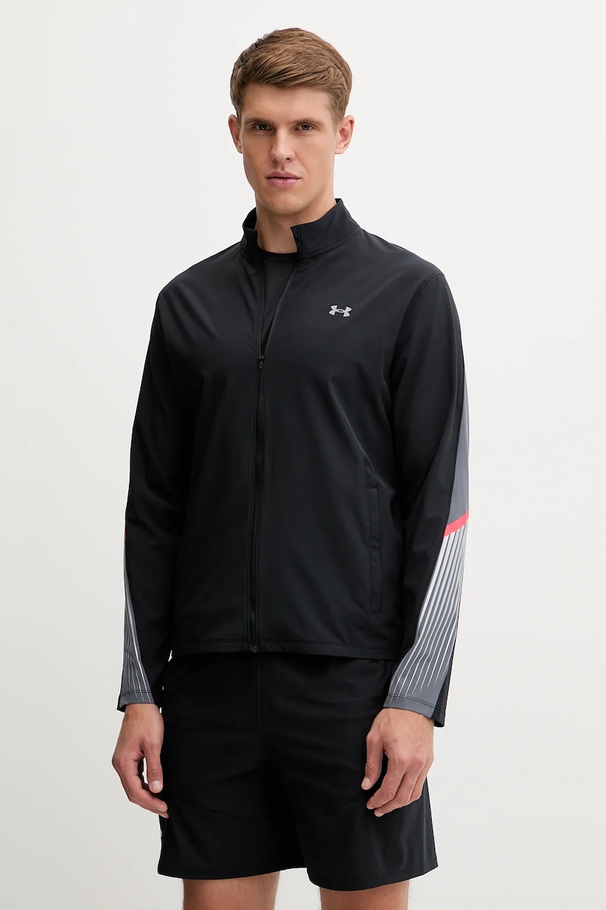 Under Armour geacă de antrenament Velociti Storm culoarea negru, de tranzitie, 6005901